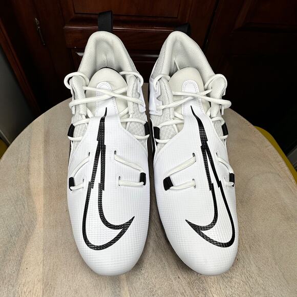 Size 13.5 Nike Alpha Menace Pro 3 White Black Football Cleats DH3292–100 NEW - Picture 12 of 13